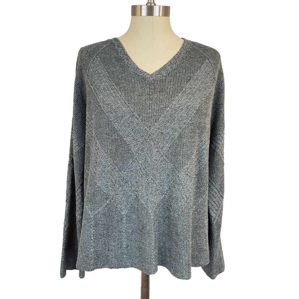 Smartwool Shadow Pine Cable Knit Vneck Sweater Wool Blend Boxy Outdoors